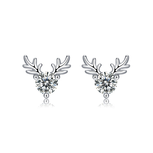 E5 Deer horn moissanite earrings E11543