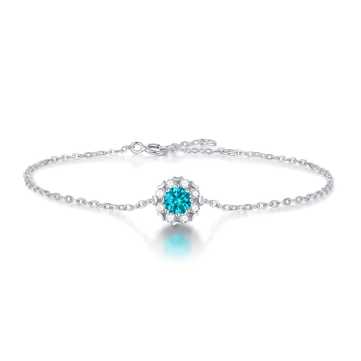 s925 blue moissanite bracelet L10733-5.0