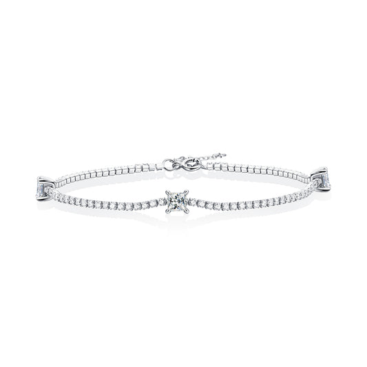 silver moissanite bracelet L11818-5.0