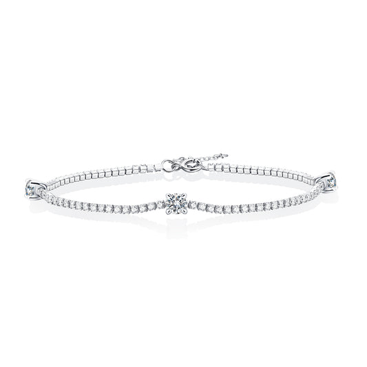 silver moissanite bracelet L11817-3.0