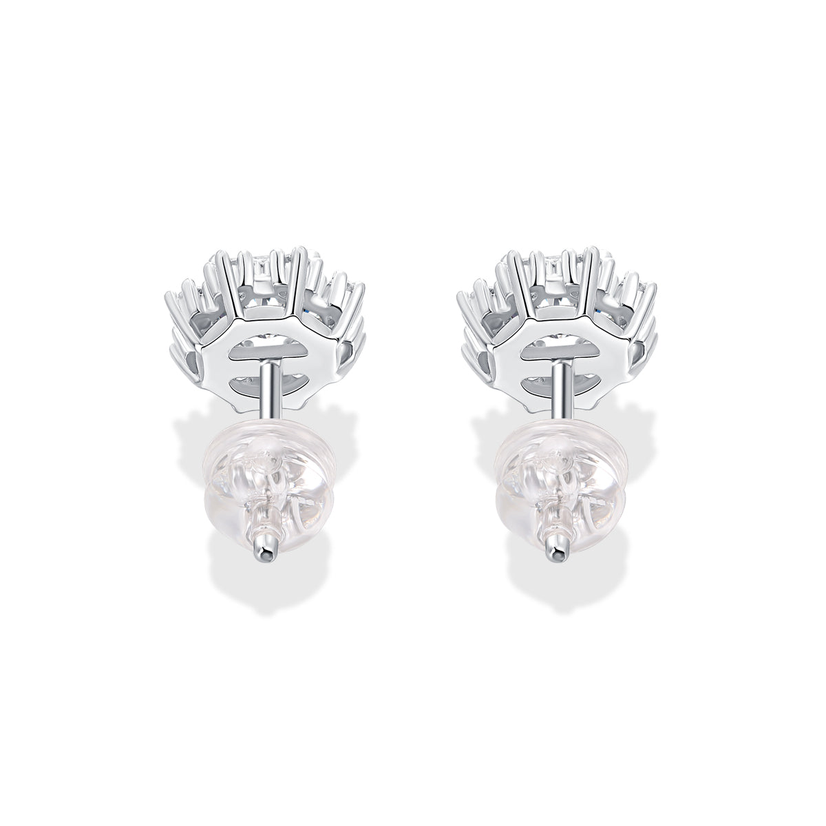 E18 Snow queen moissanite earrings E12679-5.0